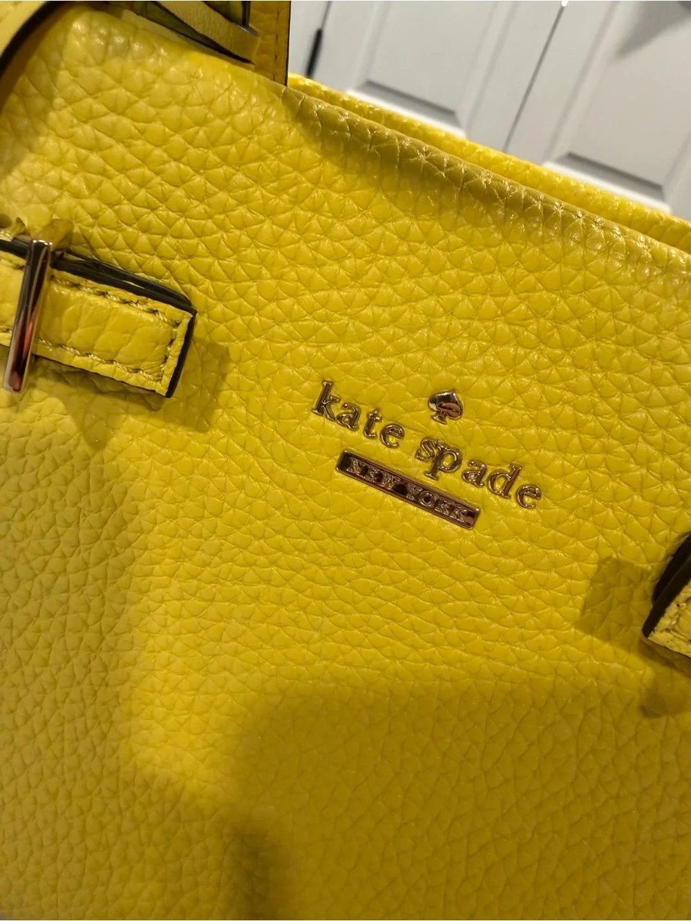 kate spade yellow pebbled leather satchel
